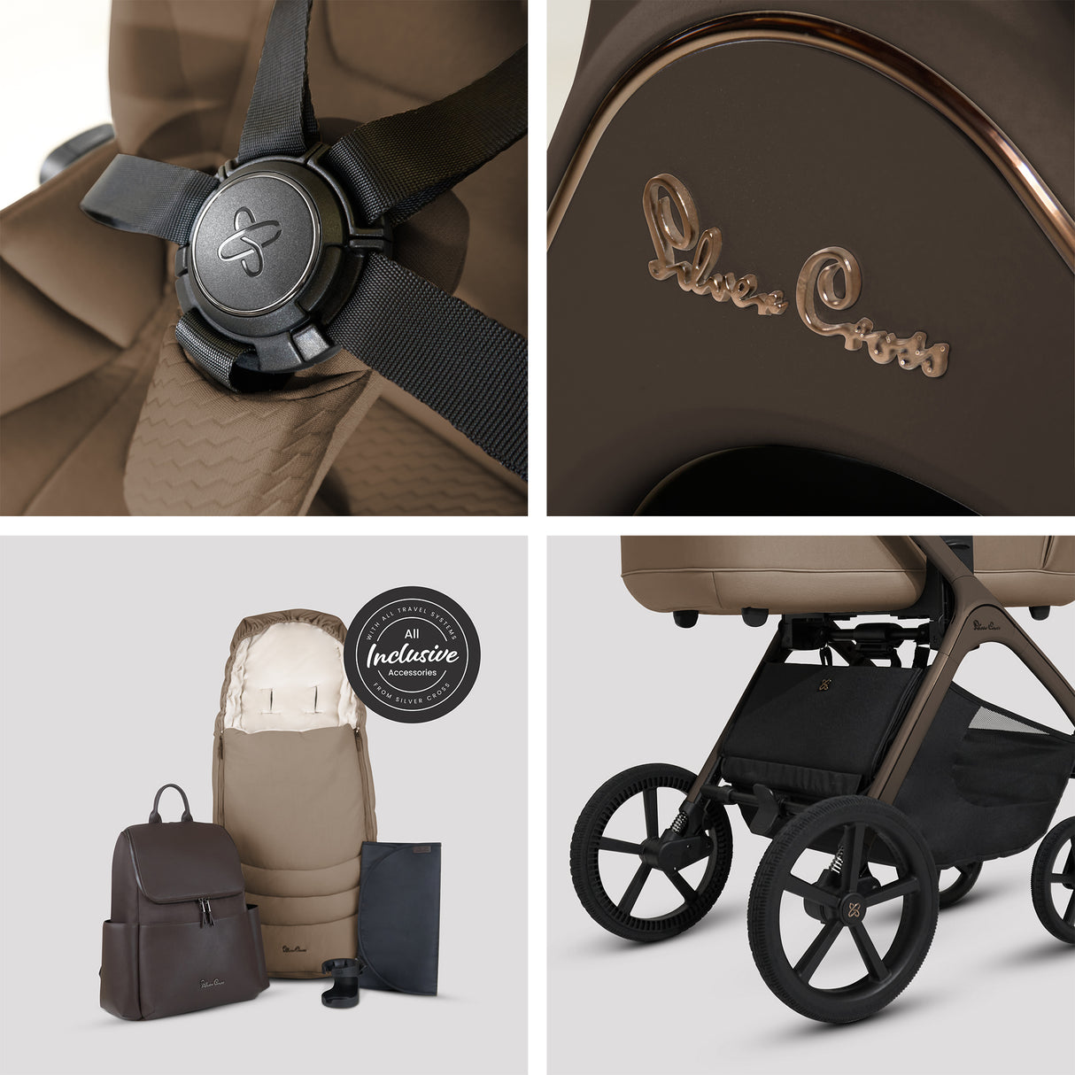 Silver Cross Cove Ultimate Travel System with Glide Plus 360 and ISOFIX Base - Maple