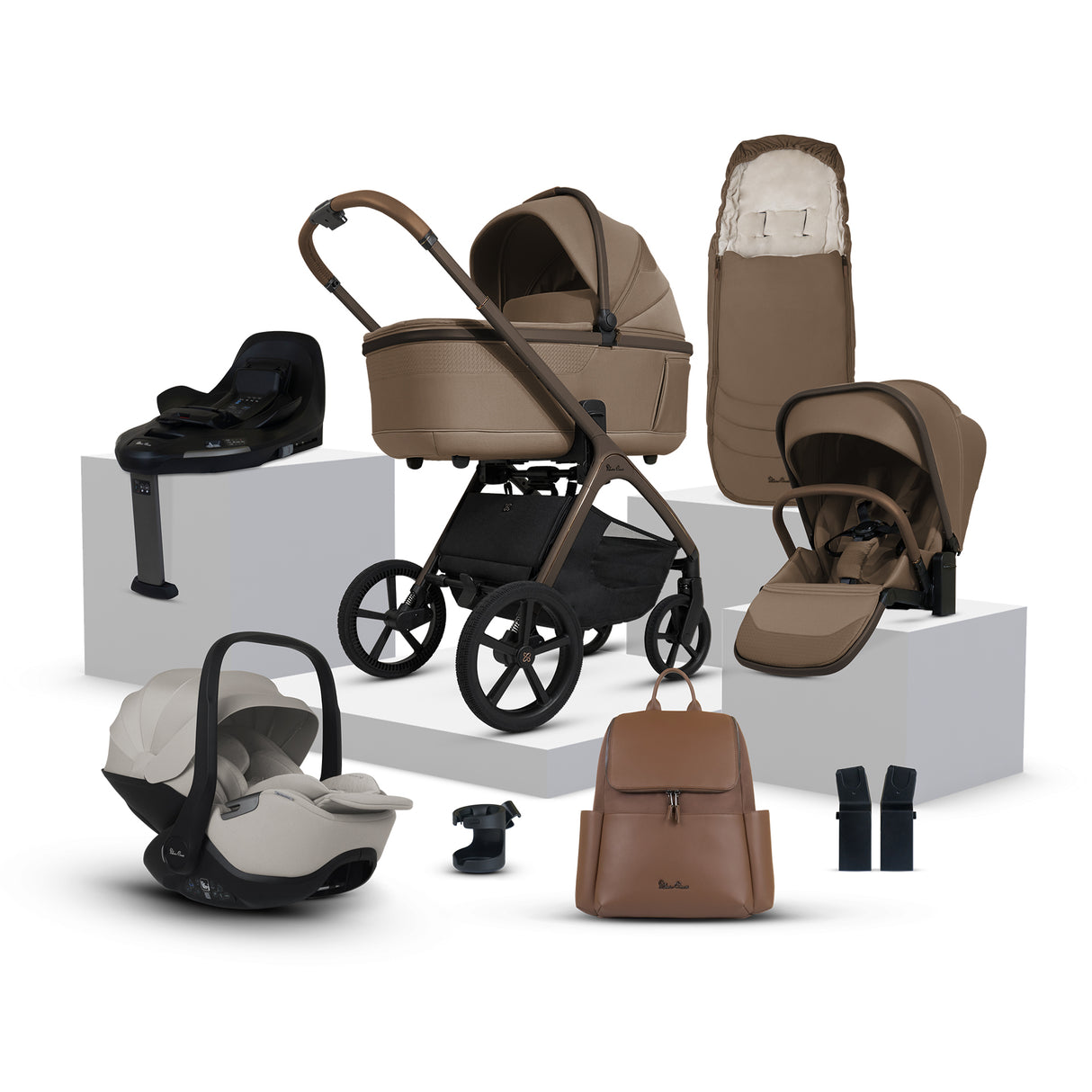 Silver Cross Cove Ultimate Travel System with Glide Plus 360 and ISOFIX Base - Maple