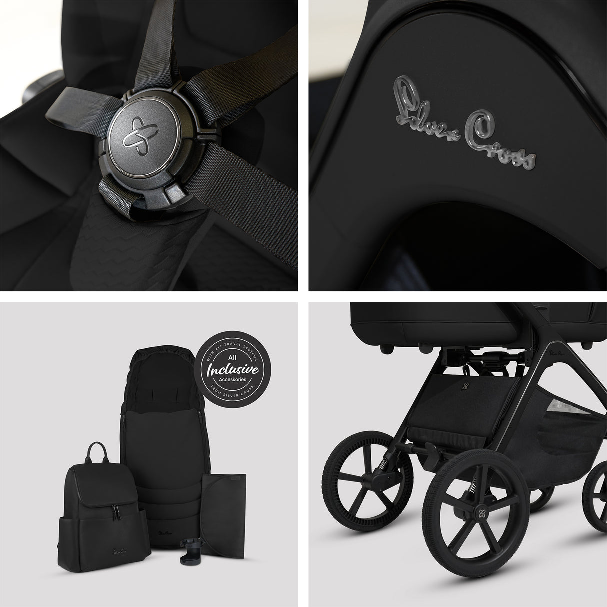 Silver Cross Cove Ultimate Travel System with Glide Plus 360 and ISOFIX Base - Onyx