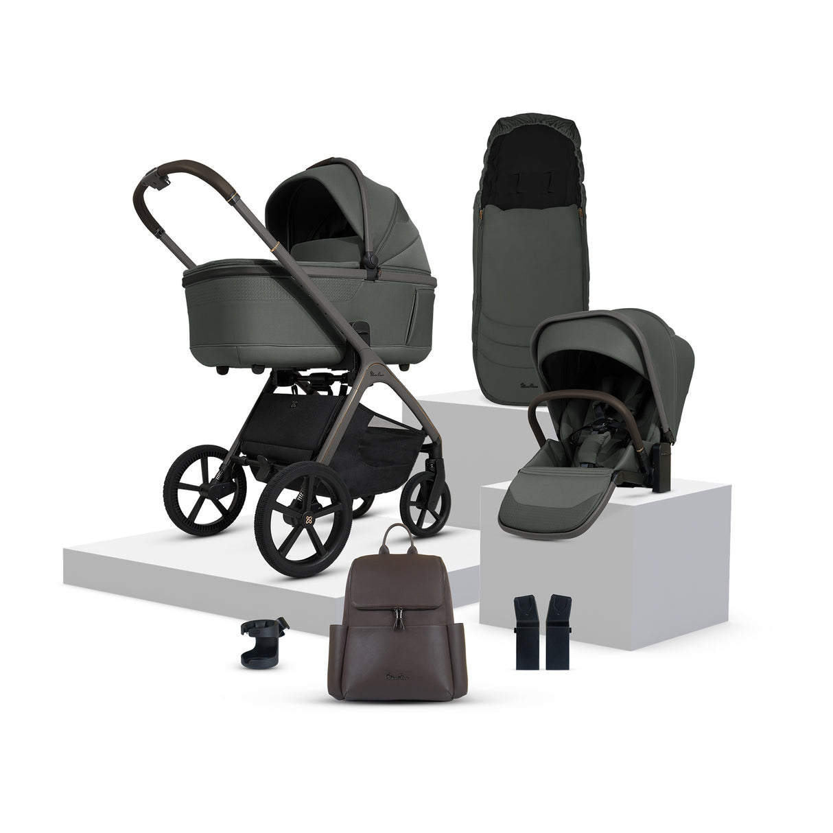Silver Cross Cove Travel System with Maxi-Cosi Pebble 360 Pro2 & FamilyFix 360 Pro Base – Pewter