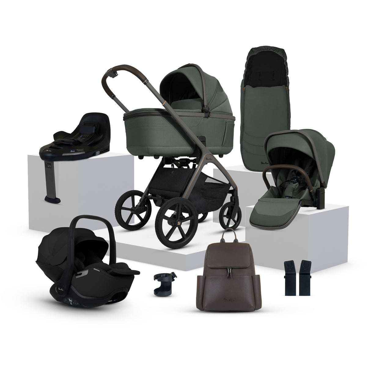 Silver Cross Cove Ultimate Travel System with Glide Plus 360 and ISOFIX Base - Pewter