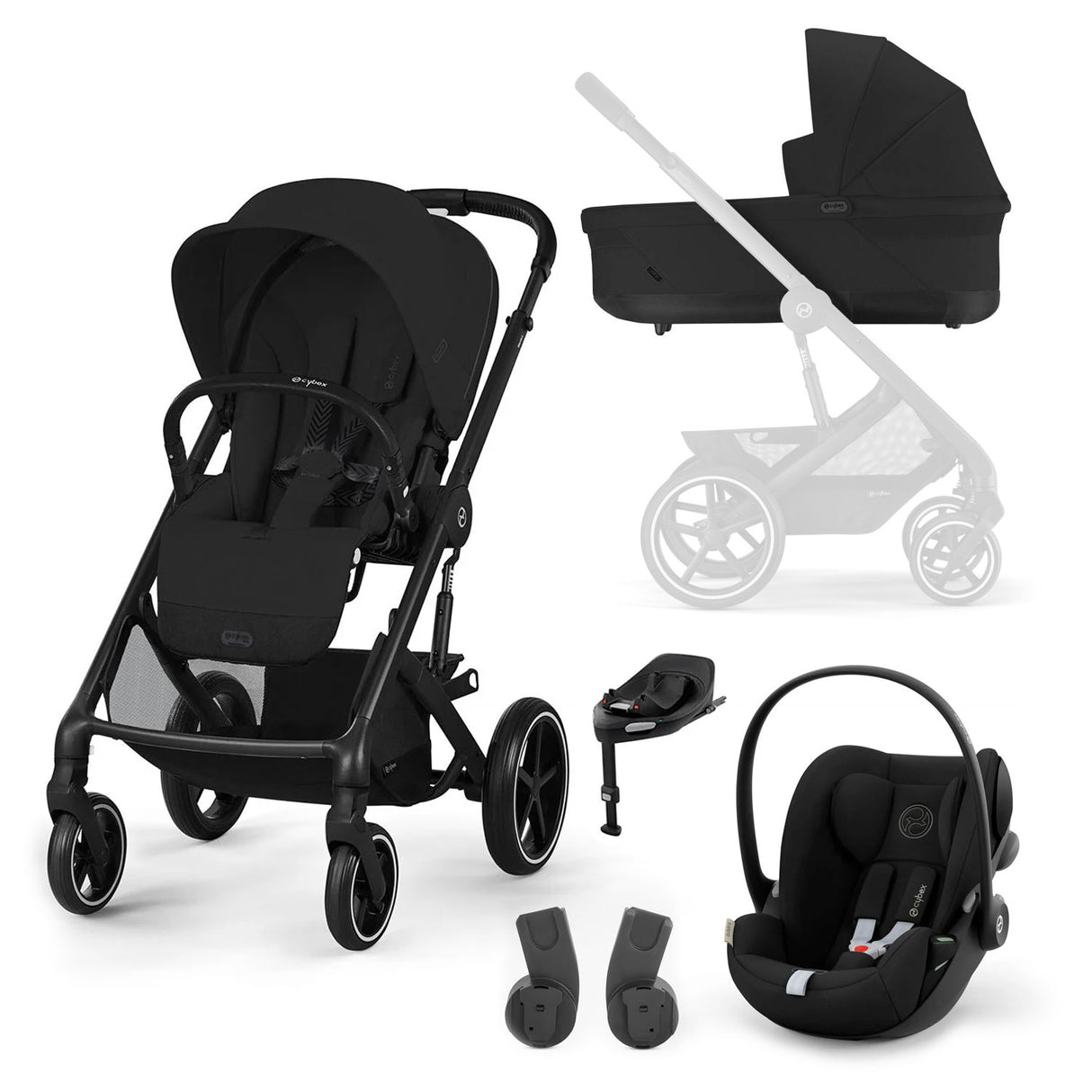 Cybex Balios S Lux Travel System with Cloud G Car Seat - Moon Black