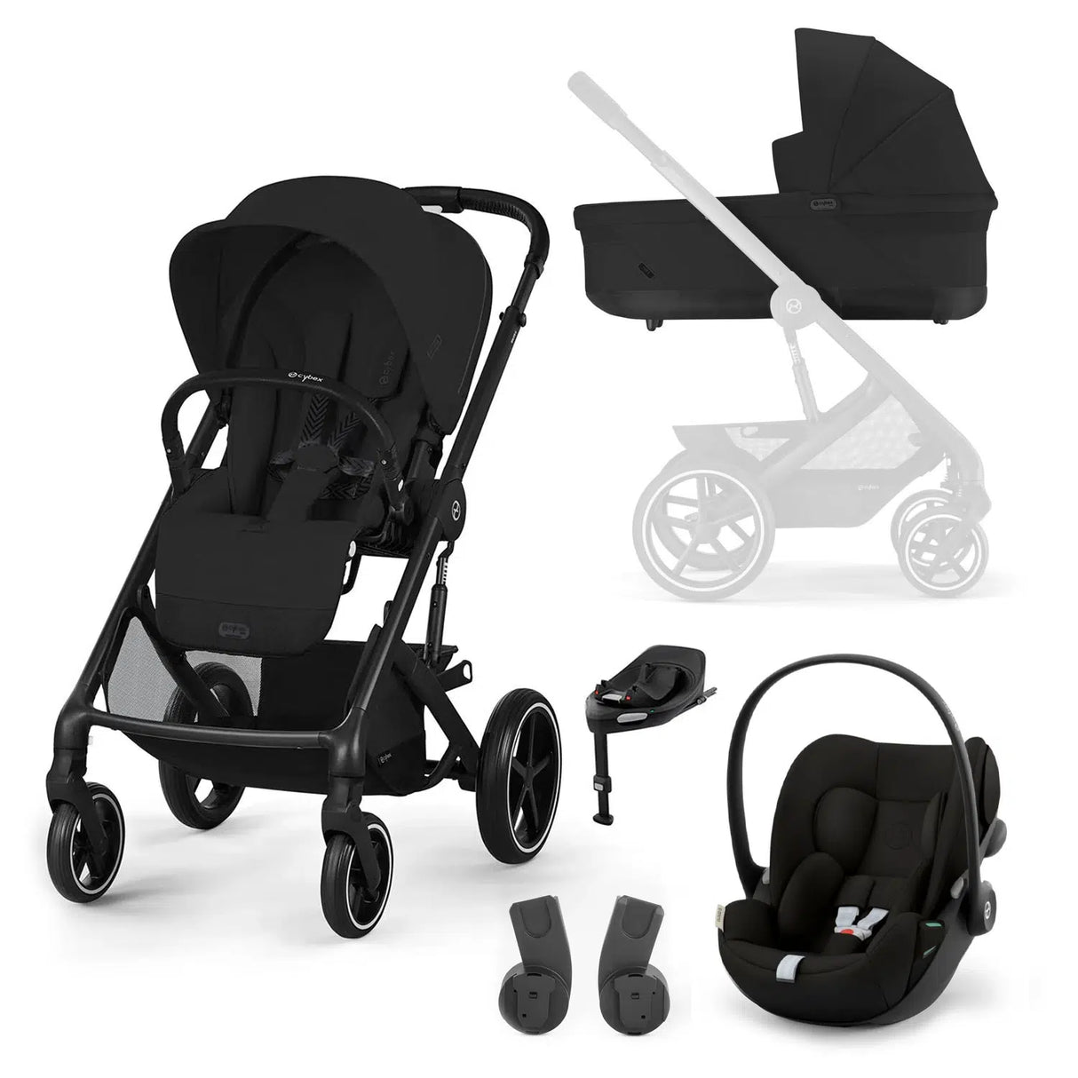 Cybex Balios S Lux Travel System with Cloud G Car Seat - Moon Black