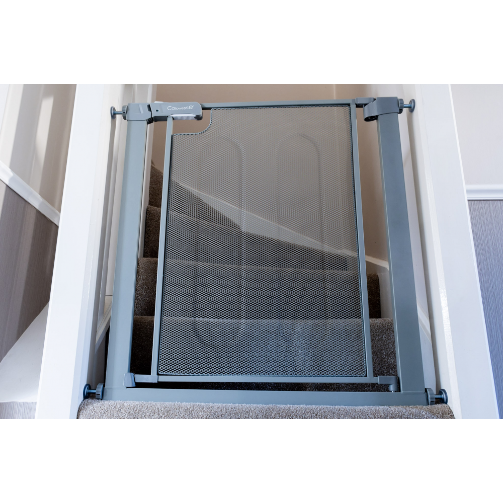 Callowesse Metal Mesh Baby Stair Gate - Ash Grey