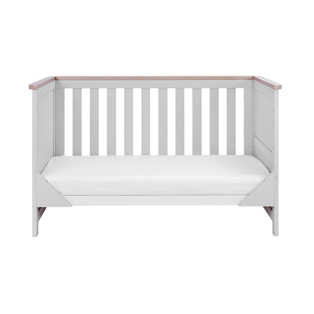 Tutti Bambini Verona 2 Piece Nursery Furniture Set with Cot Bed and Dresser - Dove Grey / Oak