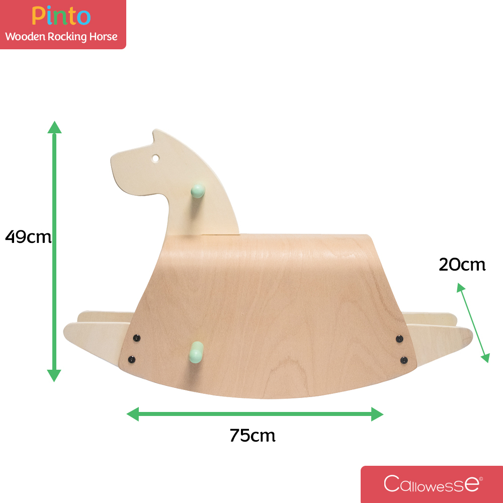 MamaToyz Pinto Wooden Rocking Horse