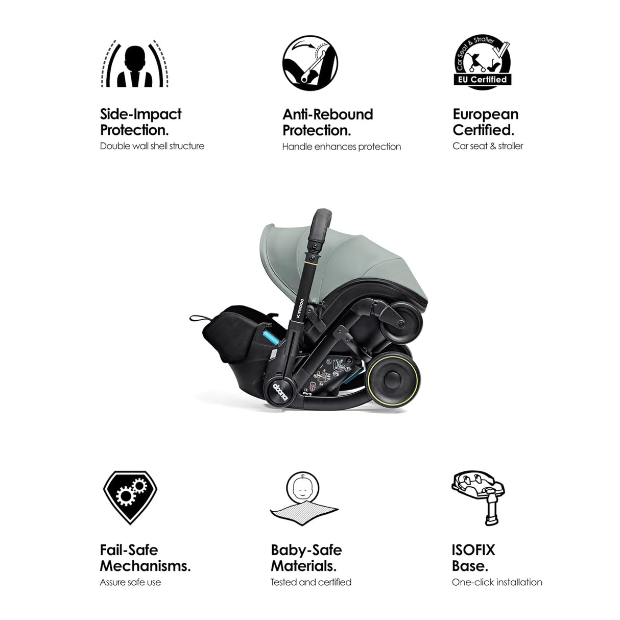 Doona X Reclining Infant Car Seat Stroller - Dusty Sage