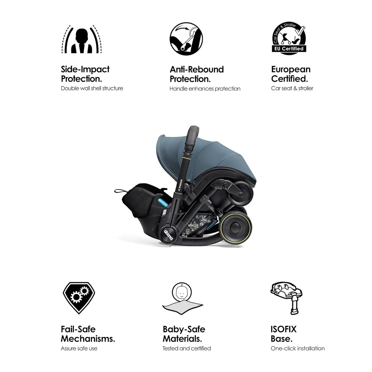 Doona X Reclining Infant Car Seat Stroller - Ocean Blue