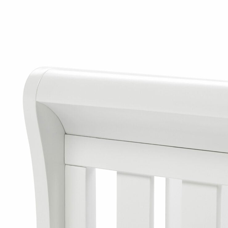 Babymore Eva Sleigh Drop Side Cot Bed with Under Drawer - White