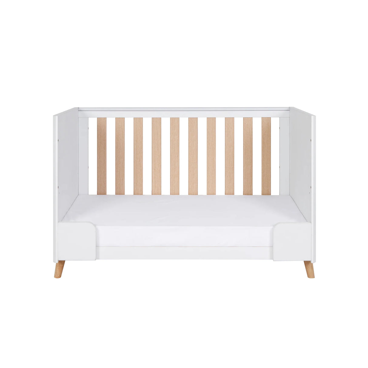 Tutti Bambini Fika Mini 2 Piece Nursery Furniture Set with Cot Bed & Dresser - White & Light Oak