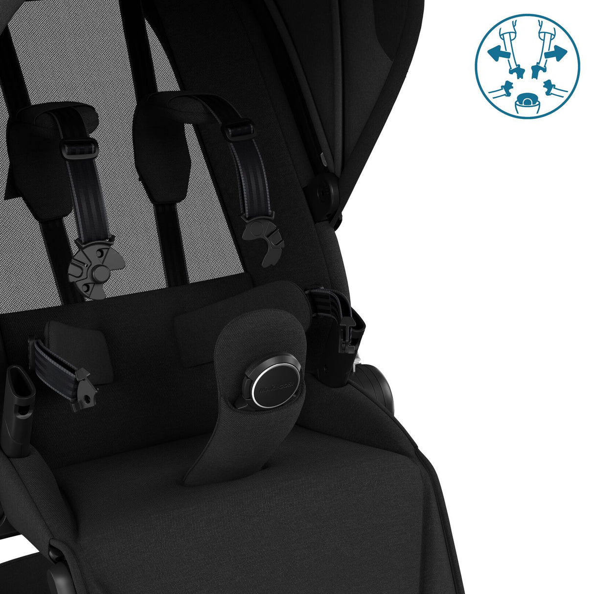 Maxi Cosi Fame 7 Piece Essential Pushchair Bundle - Twillic Black