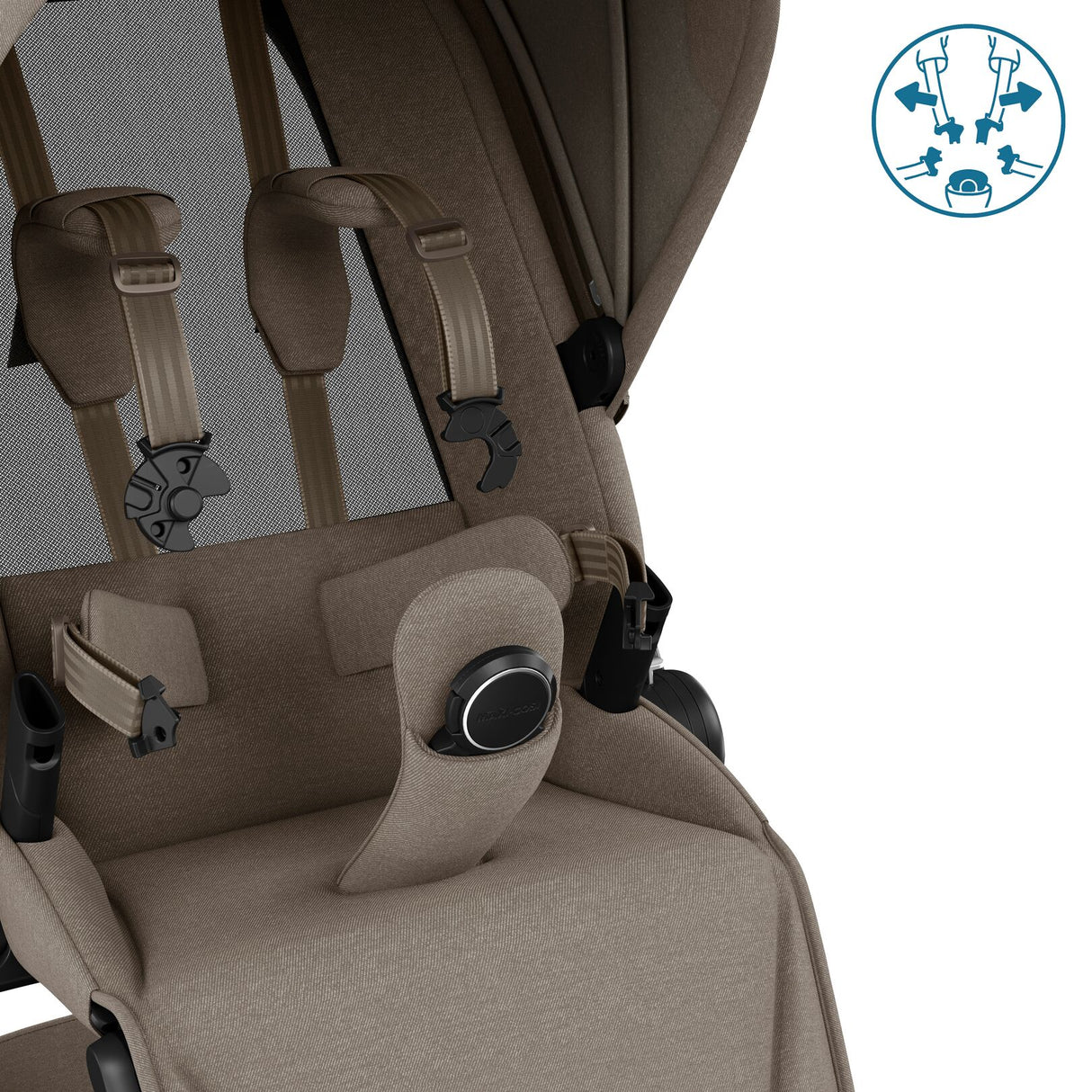 Maxi Cosi Fame Premium Travel System Bundle With Accessories, Pebble 360 Pro2 Car Seat and ISOFIX Base - Twillic Truffle