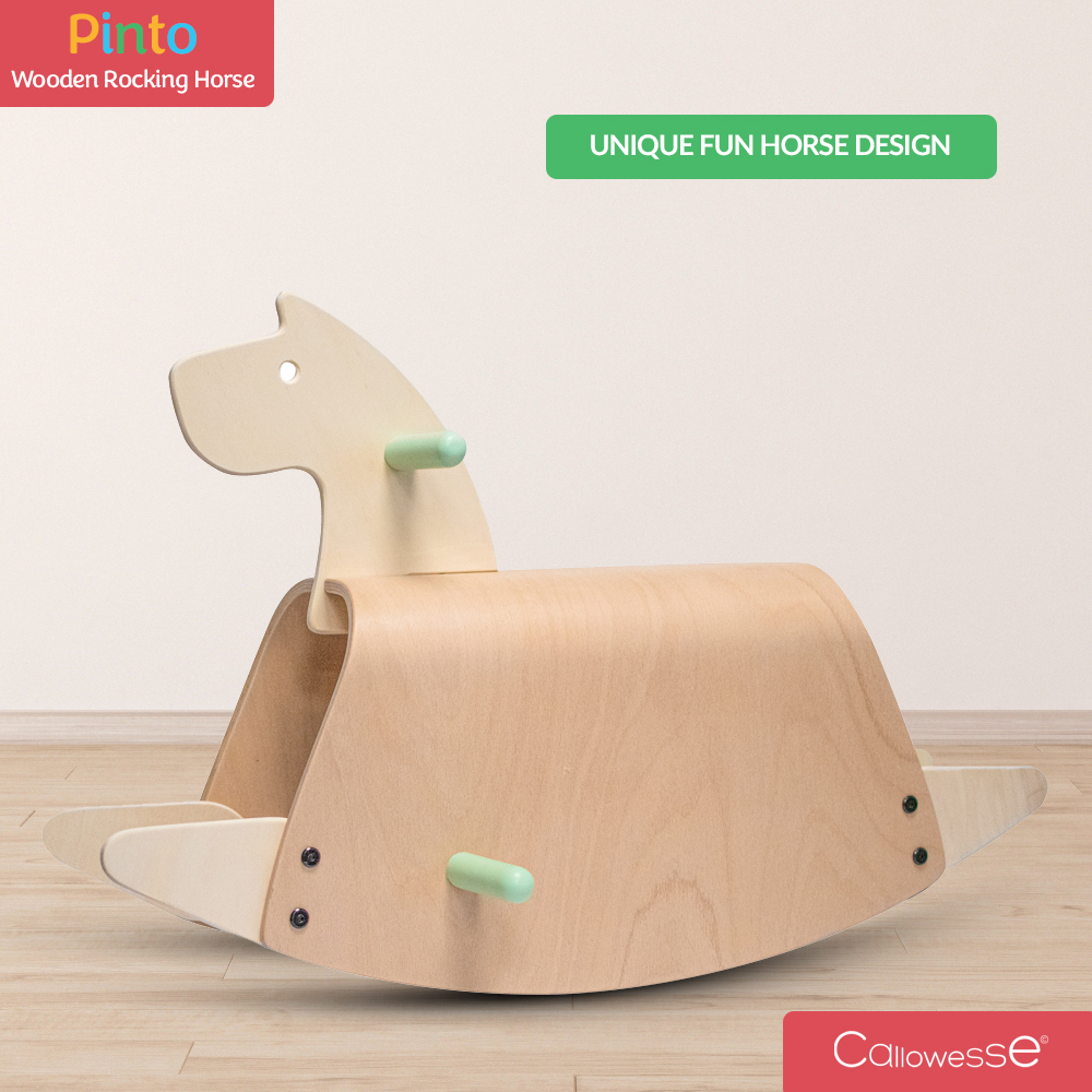 MamaToyz Pinto Wooden Rocking Horse