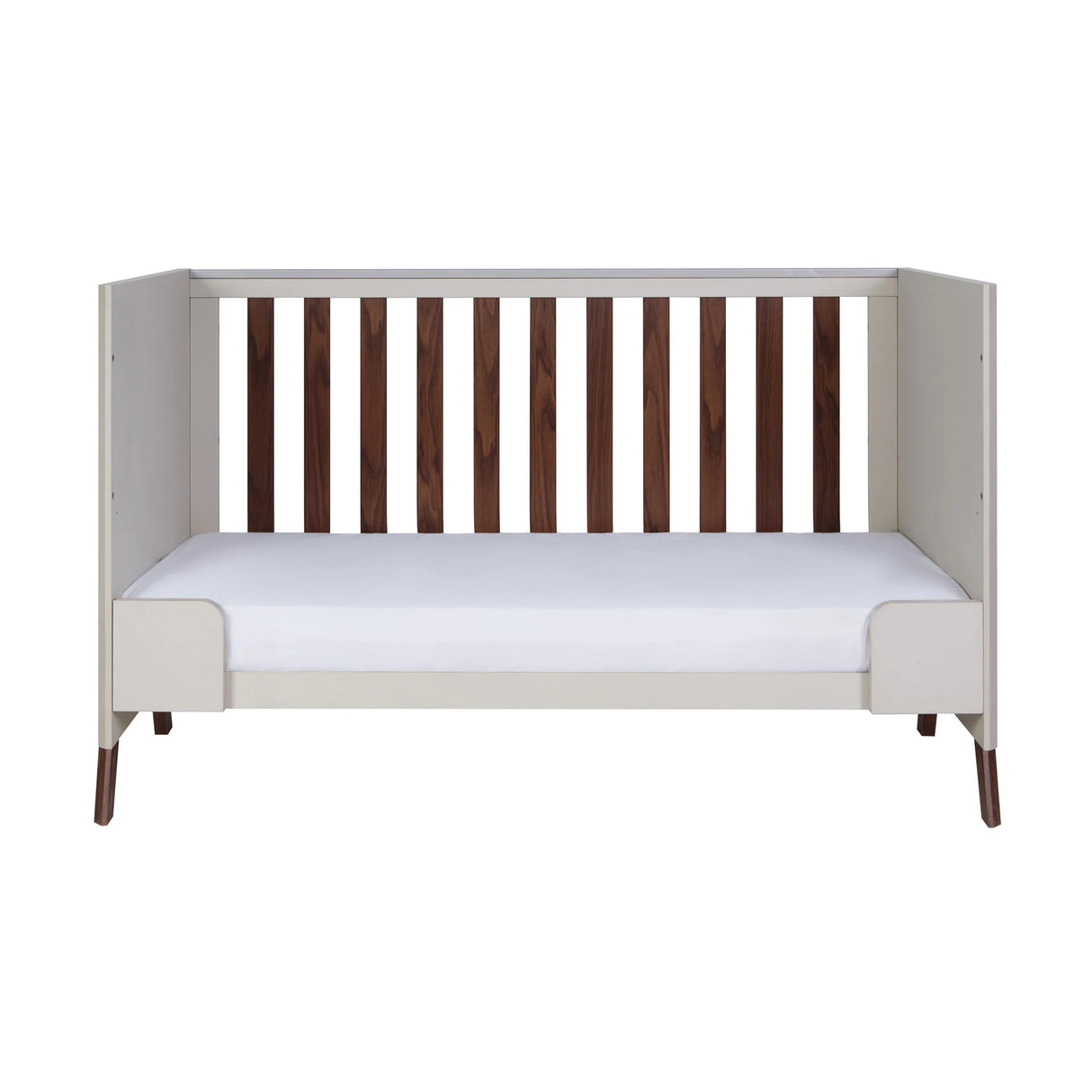 Tutti Bambini Fuori 3 Piece Nursery Furniture Set with Cot Bed, Dresser & Wardrobe - White Sand / Warm Walnut