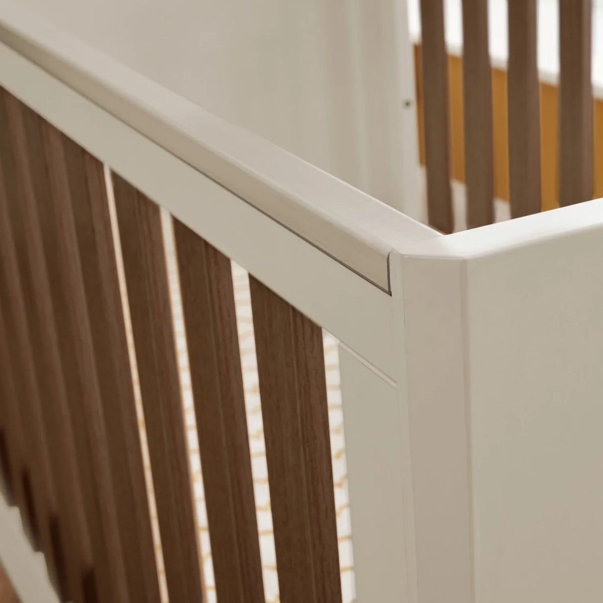 Tutti Bambini Fuori 2 Piece Nursery Furniture Set with Cot Bed & Dresser - White Sand / Warm Walnut