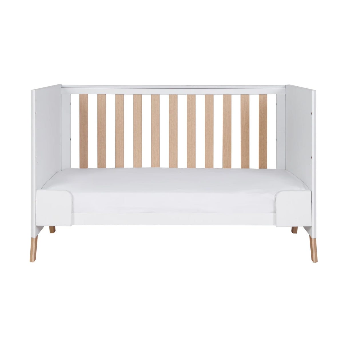 Tutti Bambini Fuori 2 Piece Nursery Furniture Set with Cot Bed & Dresser - White / Light Oak