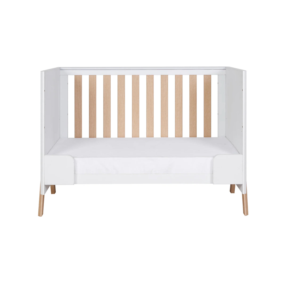Tutti Bambini Fuori Mini 3 Piece Nursery Furniture Set with Cot Bed, Dresser & Wardrobe - White / Light Oak