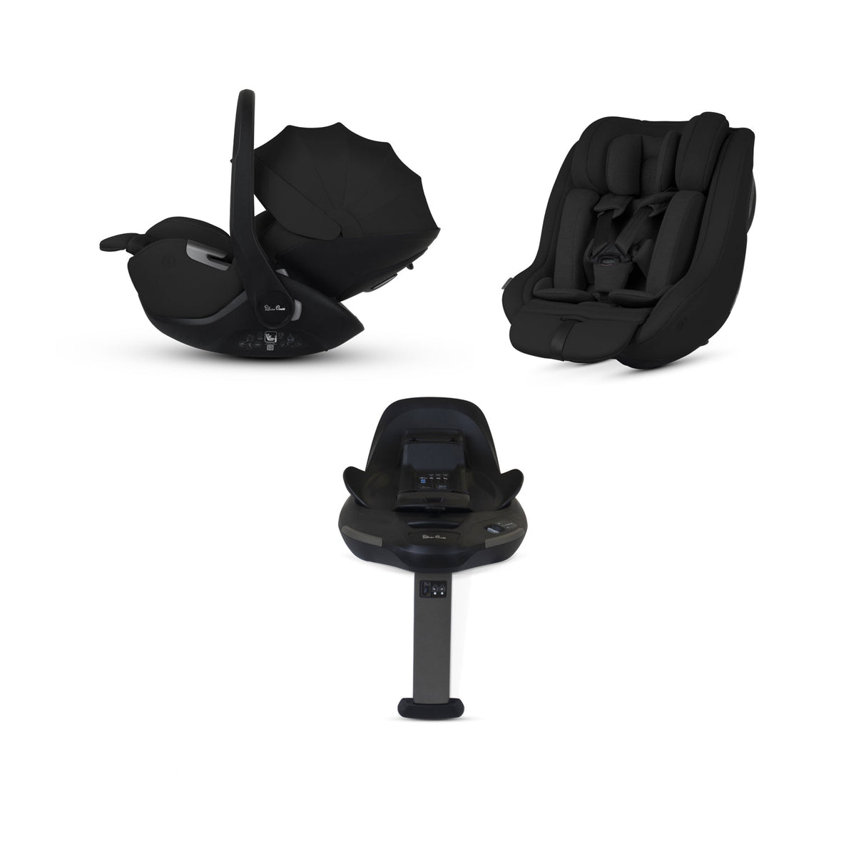 Silver Cross 360 Plus Car Seat Bundle - Glide, Approach & ISOFIX Base 360 Plus - Iconic Black