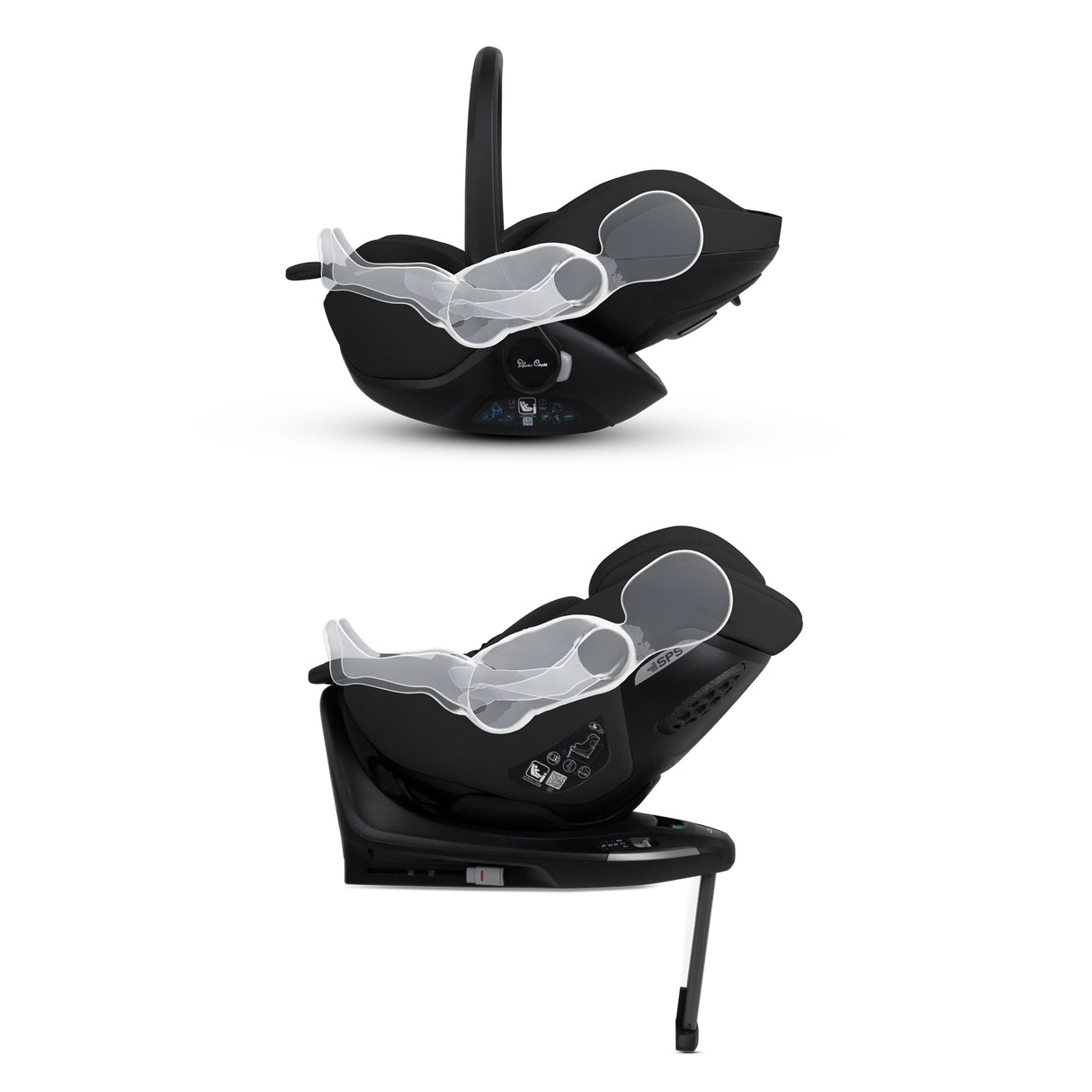 Silver Cross 360 Plus Car Seat Bundle - Glide, Approach & ISOFIX Base 360 Plus - Iconic Black