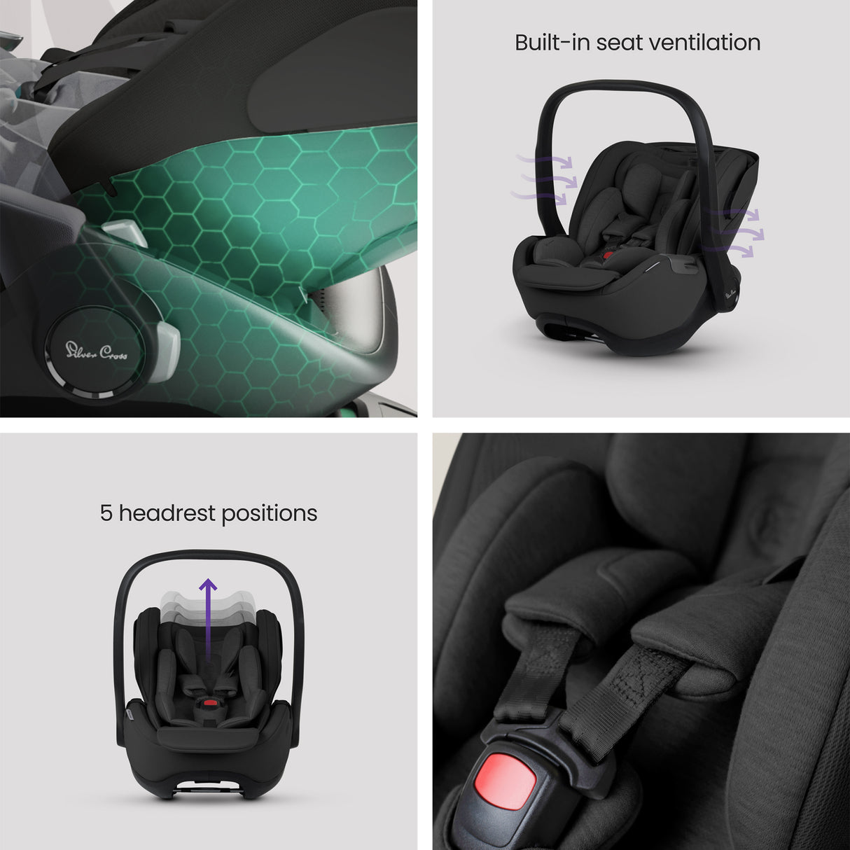 Silver Cross 360 Plus Car Seat Bundle - Glide, Approach & ISOFIX Base 360 Plus - Iconic Black