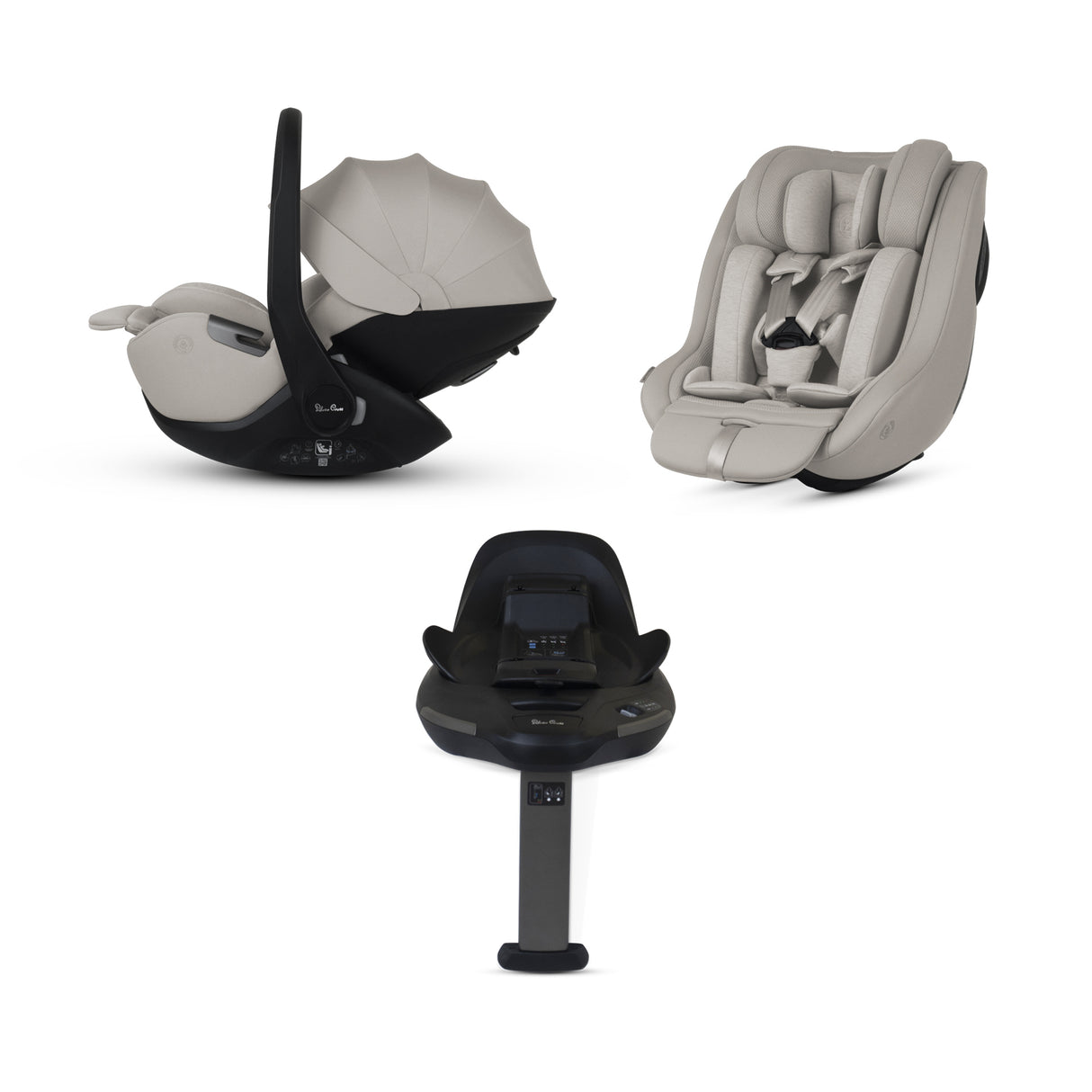 Silver Cross 360 Plus Car Seat Bundle - Glide, Approach & ISOFIX Base 360 Plus - Natural Taupe