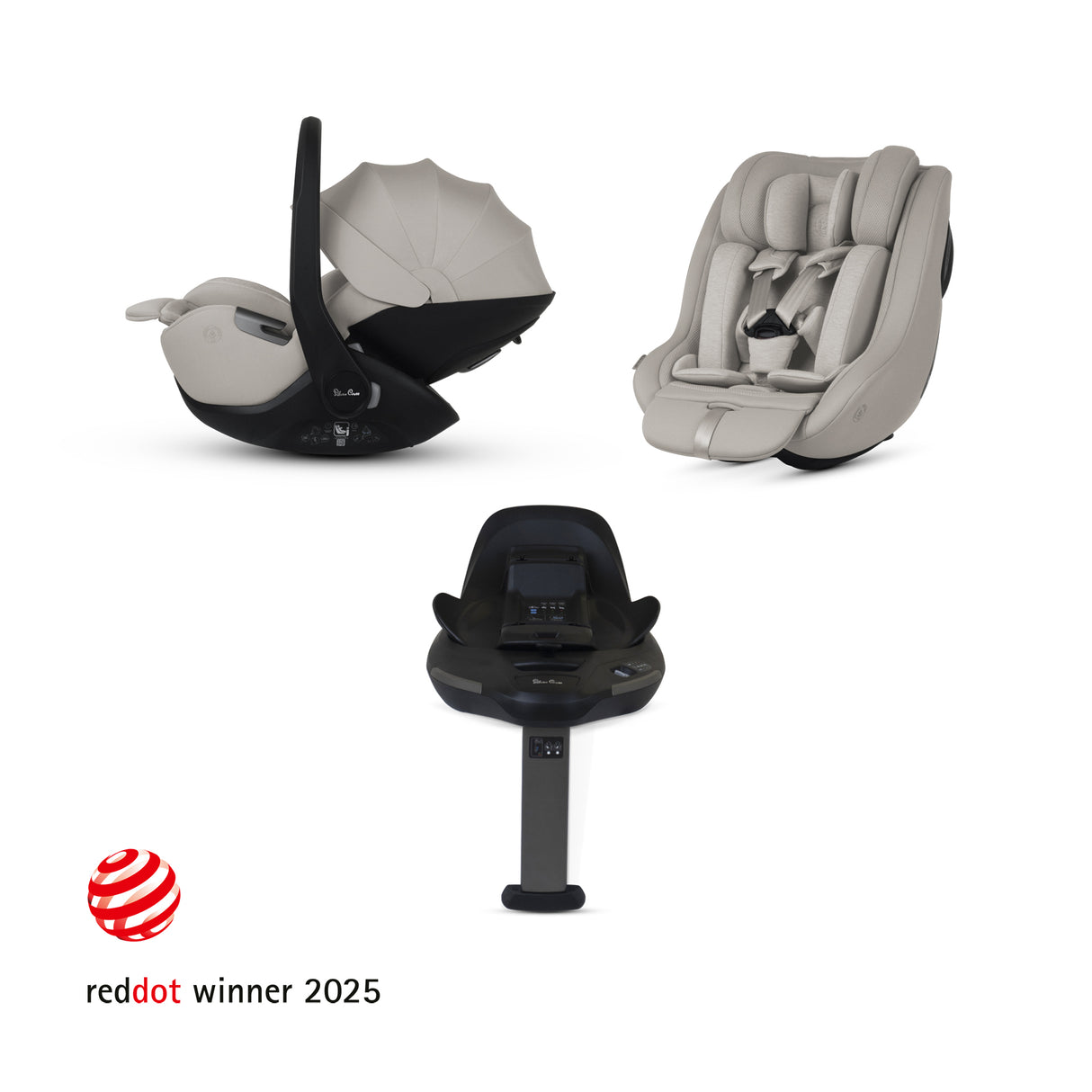 Silver Cross 360 Plus Car Seat Bundle - Glide, Approach & ISOFIX Base 360 Plus - Natural Taupe