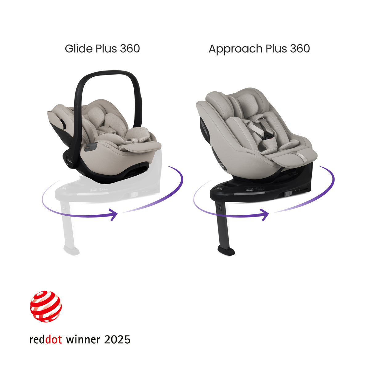 Silver Cross 360 Plus Car Seat Bundle - Glide, Approach & ISOFIX Base 360 Plus - Natural Taupe