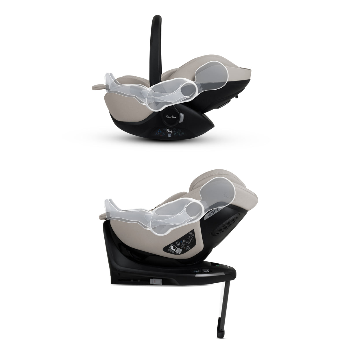 Silver Cross 360 Plus Car Seat Bundle - Glide, Approach & ISOFIX Base 360 Plus - Natural Taupe