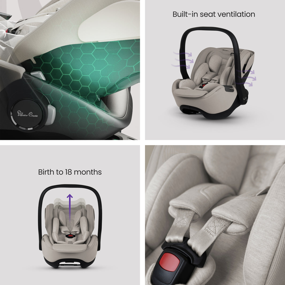 Silver Cross 360 Plus Car Seat Bundle - Glide, Approach & ISOFIX Base 360 Plus - Natural Taupe