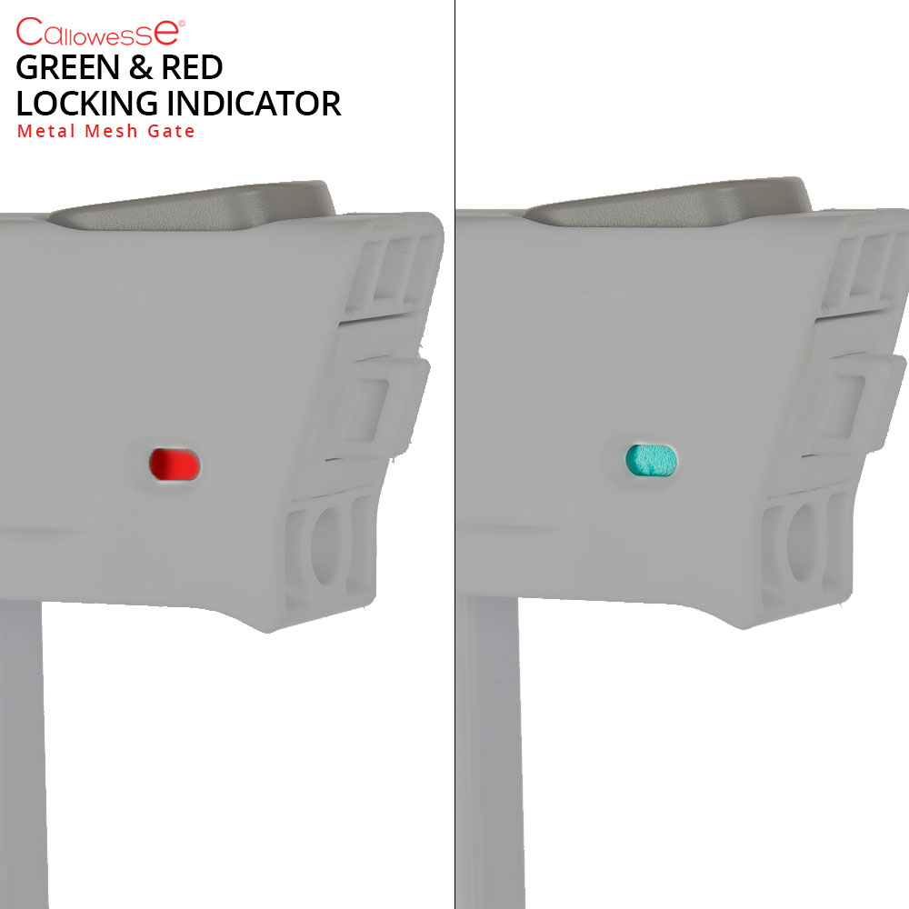 Callowesse Metal Mesh Baby Stair Gate - Ash Grey