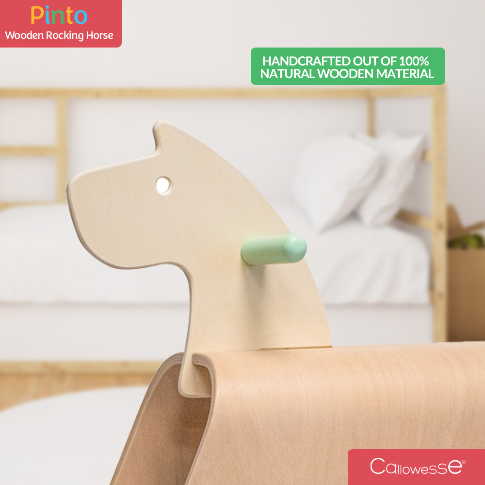 MamaToyz Pinto Wooden Rocking Horse