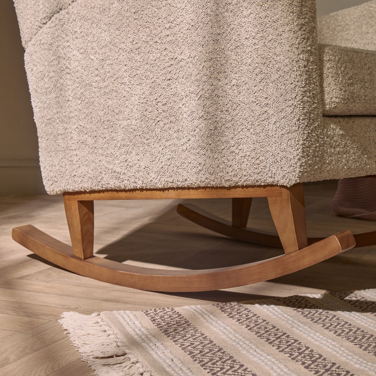 Tutti Bambini Harper Wingback Rocking Chair & Footstool - Teddy Mushroom