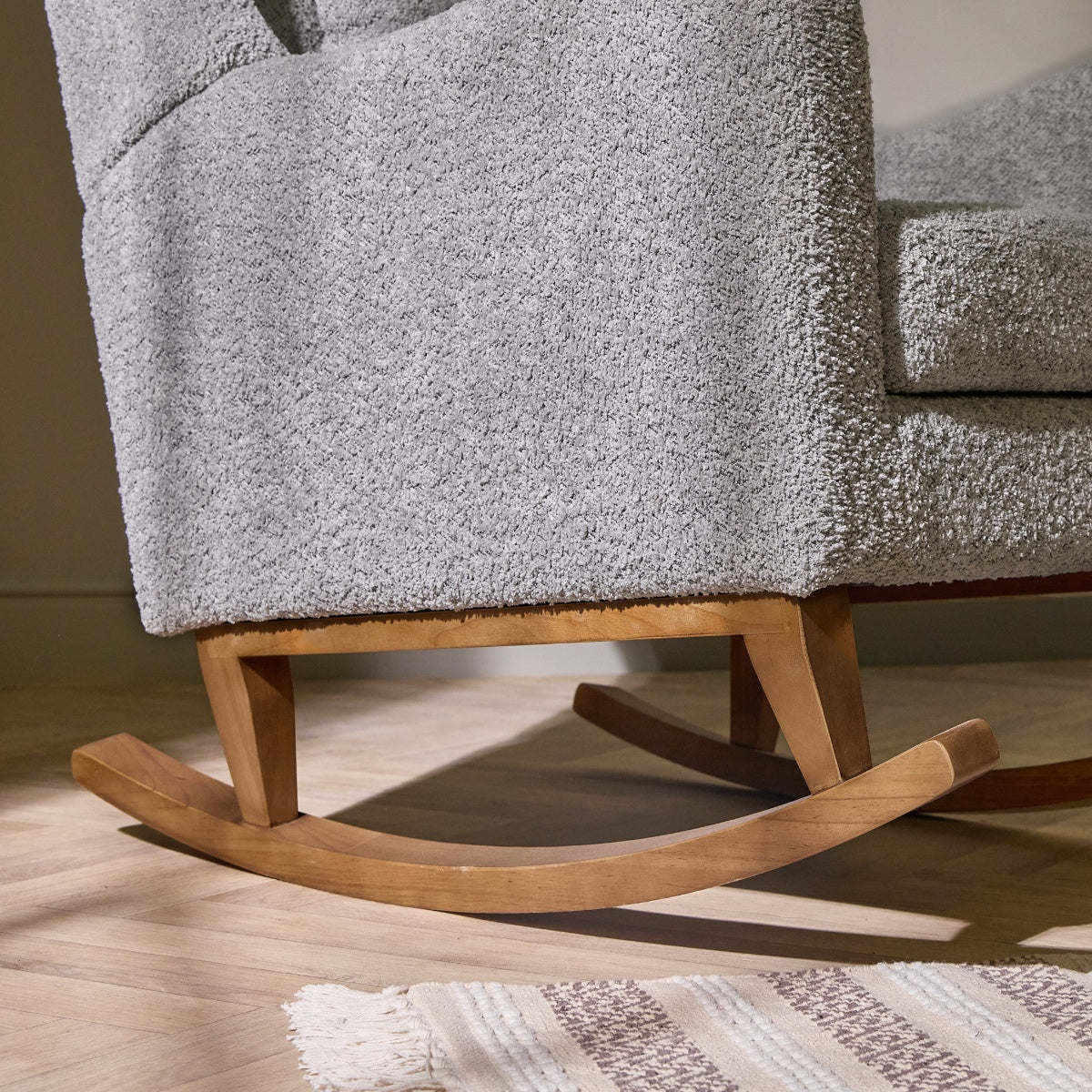 Tutti Bambini Harper Wingback Rocking Chair & Footstool - Teddy Cloud