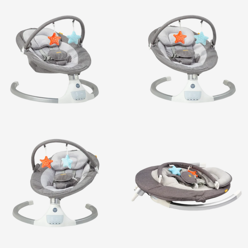 Bababing Hub Bluetooth Electric Baby Swing - Grey
