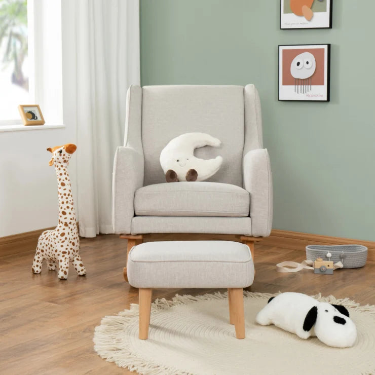 Babymore Ida Nursing Chair with Foot Stool - Cashmere