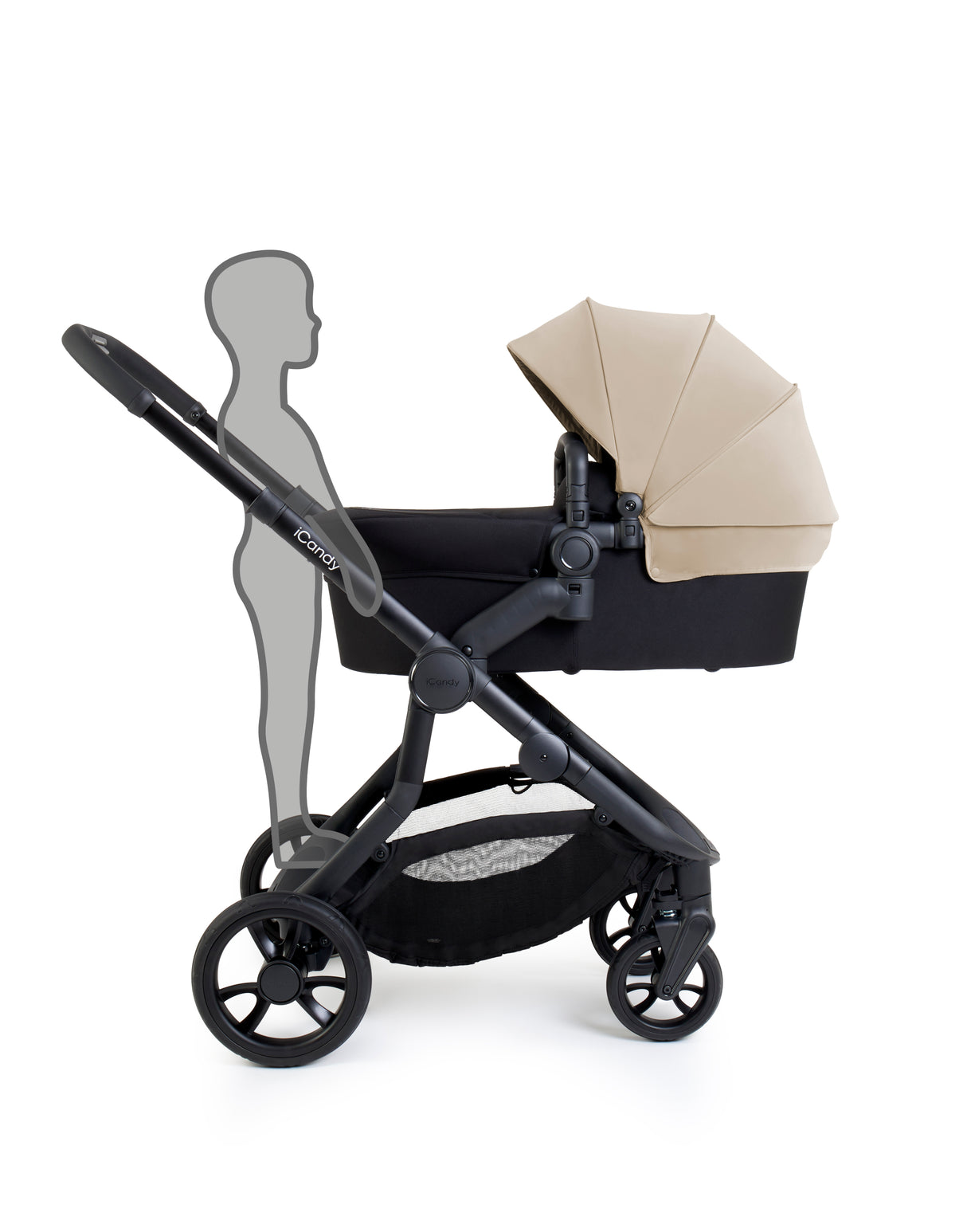 iCandy Orange 4 Single to Double Pushchair Bundle with Accessories - Latte