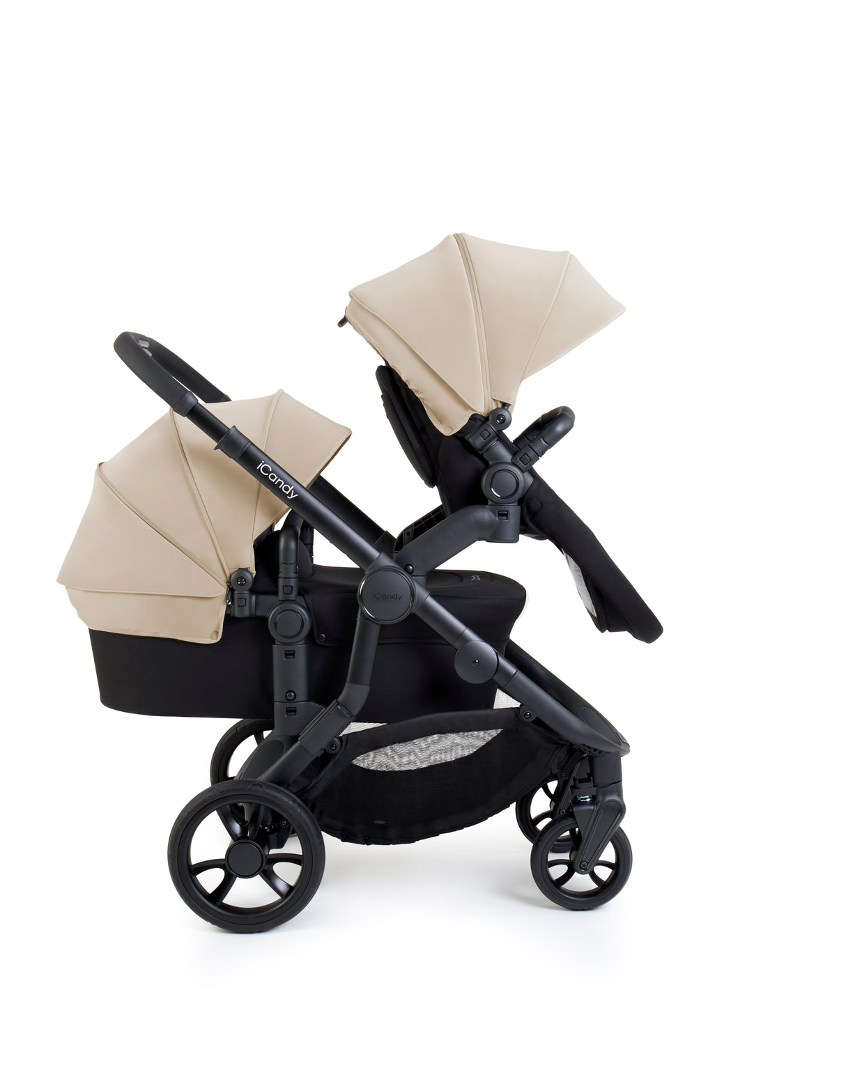 iCandy Orange 4 Single to Double Pushchair Bundle with Accessories - Latte