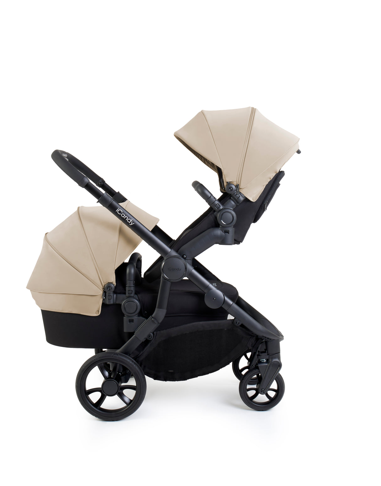 iCandy Orange 4 Single to Double Pushchair Bundle with Accessories - Latte