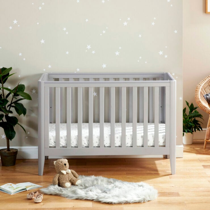 Babymore Iris Mini Cot Bed - Grey