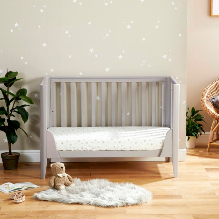 Babymore Iris Mini Cot Bed - Grey