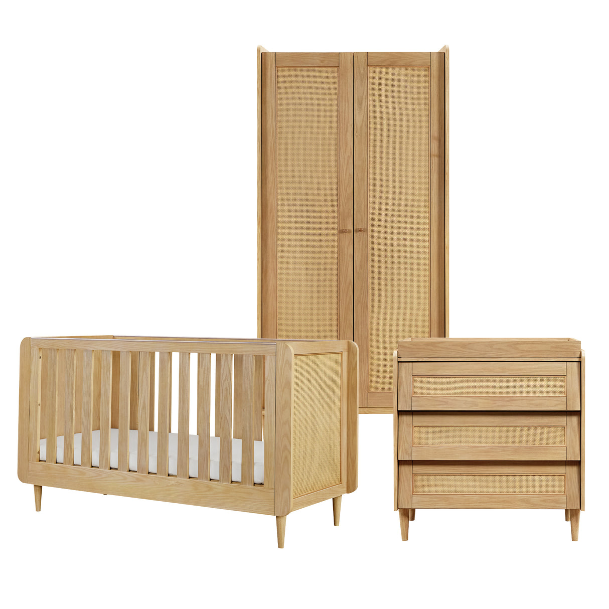 Tutti Bambini Japandi Cot Bed - Light Oak