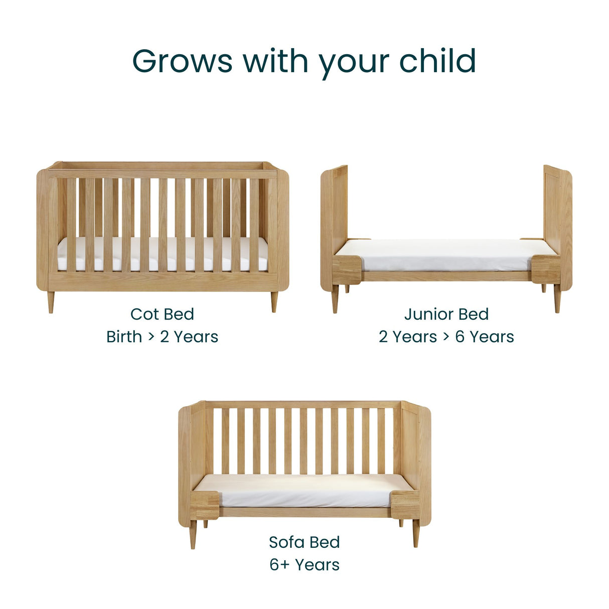 Tutti Bambini Japandi Cot Bed - Light Oak