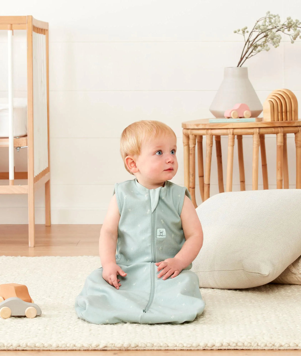 ergoPouch Organic All Year Jersey Sleeping Bag | 1.0 Tog | 8-24 Months - Sage