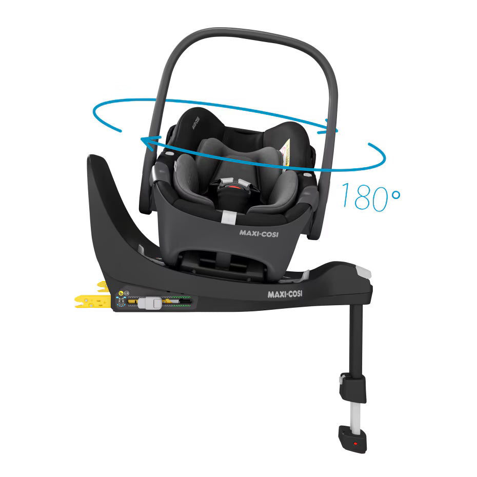 Maxi Cosi Fame Complete Travel System Bundle With Accessories, Pebble 360 Car Seat and ISOFIX Base - Twillic Black