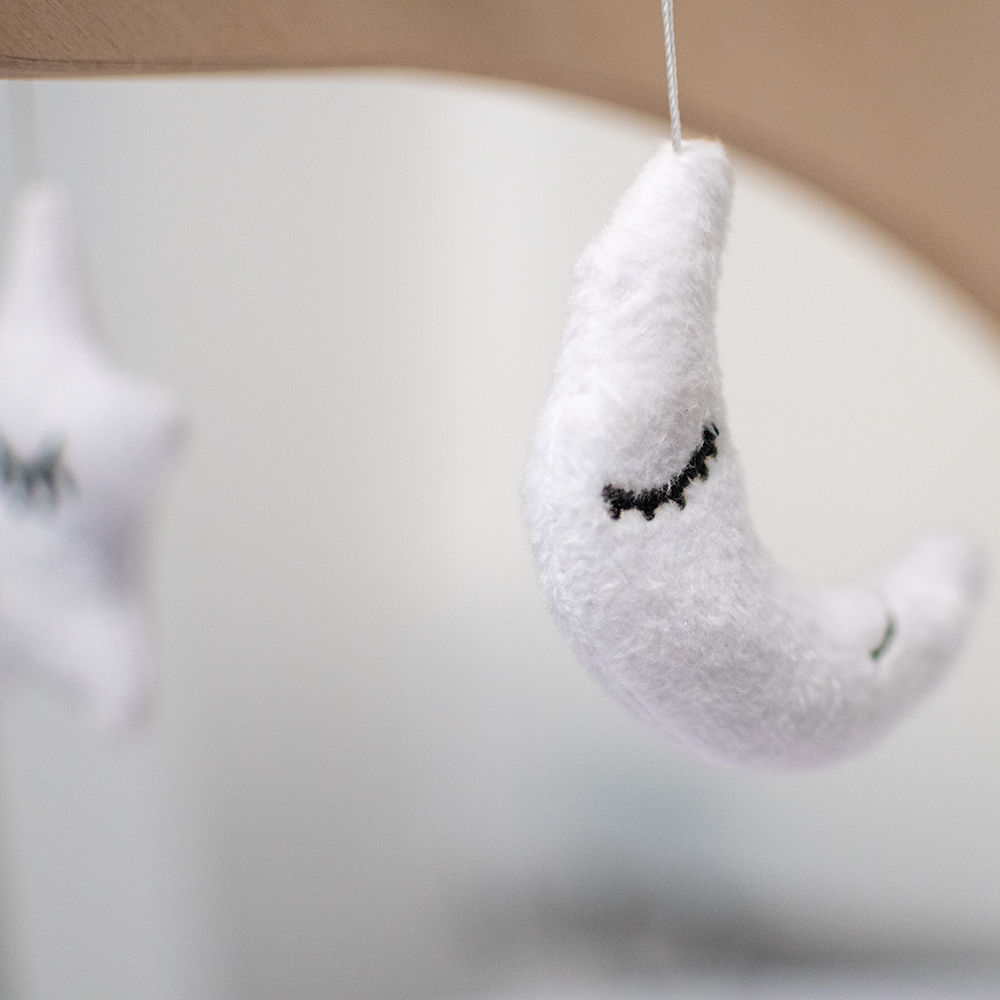 MamaToyz Dinky Wooden Baby Activity Gym with Moon & Star Soft Toys