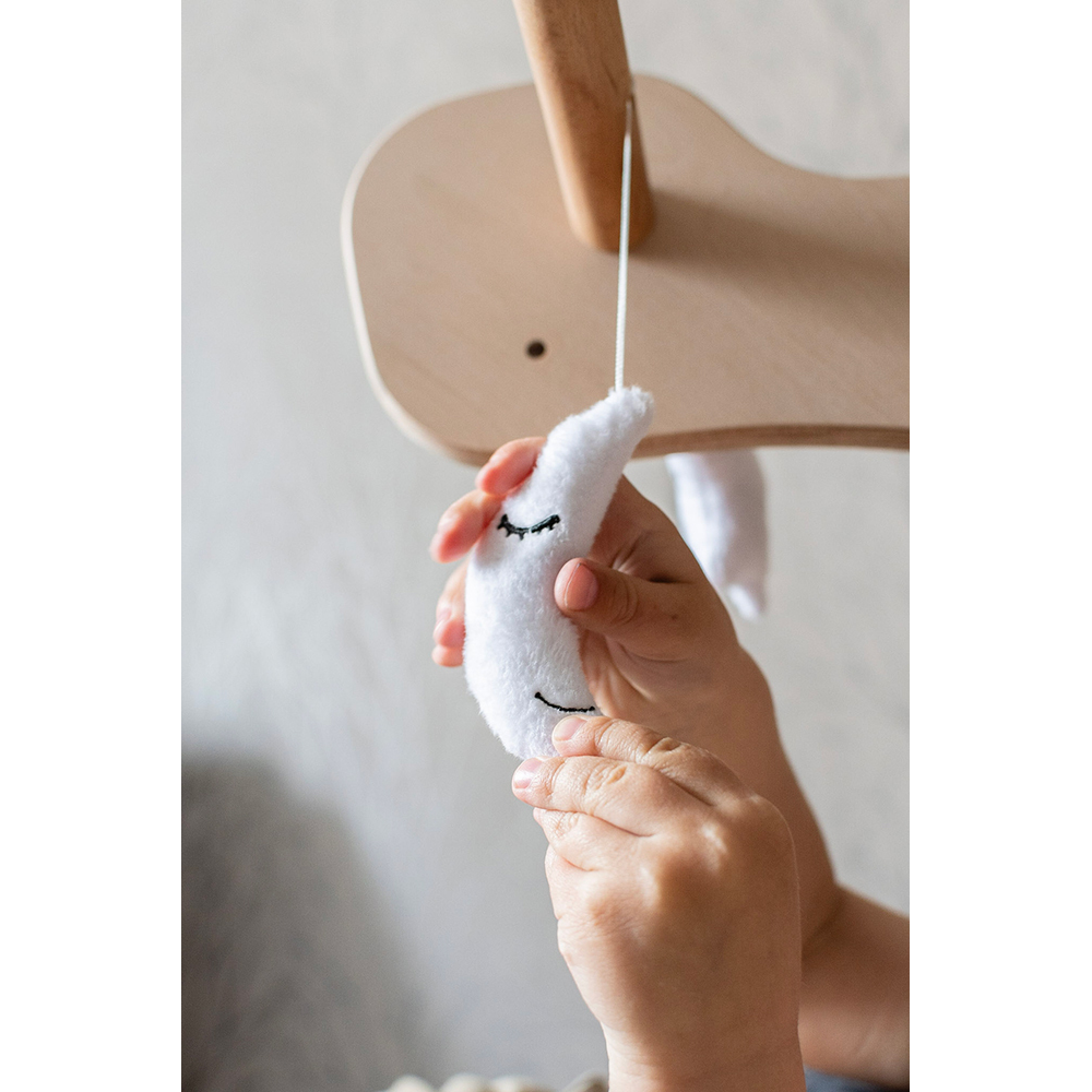 MamaToyz Dinky Wooden Baby Activity Gym with Moon & Star Soft Toys