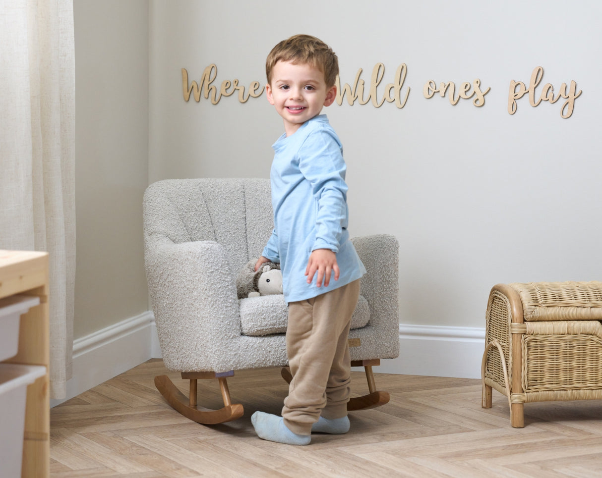 Tutti Bambini Jonah Mini Me Children's Rocking Chair - Boucle Mushroom