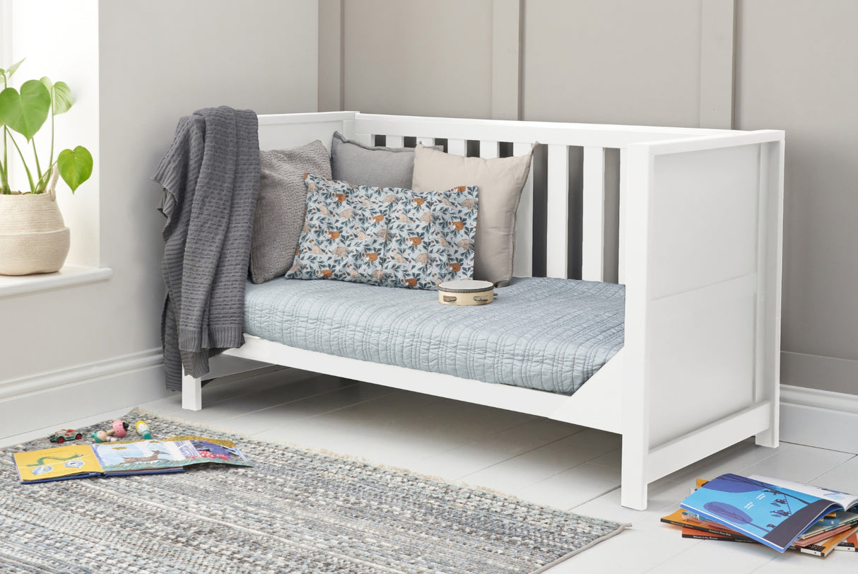 Tutti Bambini Tivoli 3 Piece Nursery Furniture Set with Cot Bed, Dresser and Wardrobe - White