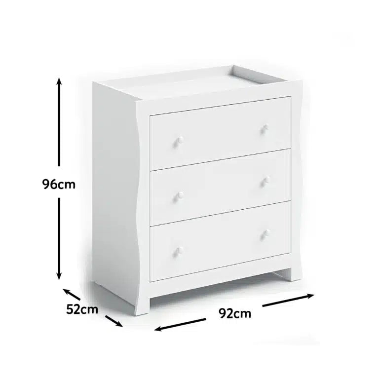 Little Acorns Traditional Sleigh Dresser - White