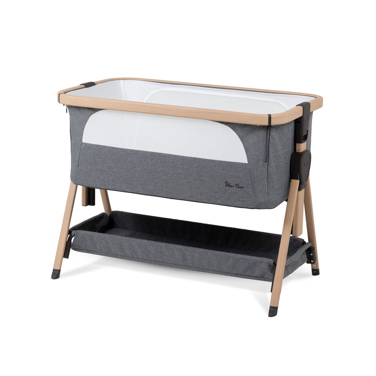 Silver Cross Lunar Bedside Crib - Grey